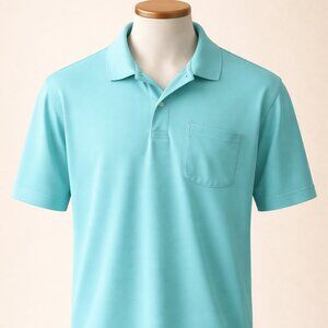 NWOT Grand Slam Men’s Aqua Polo Shirt — Size L